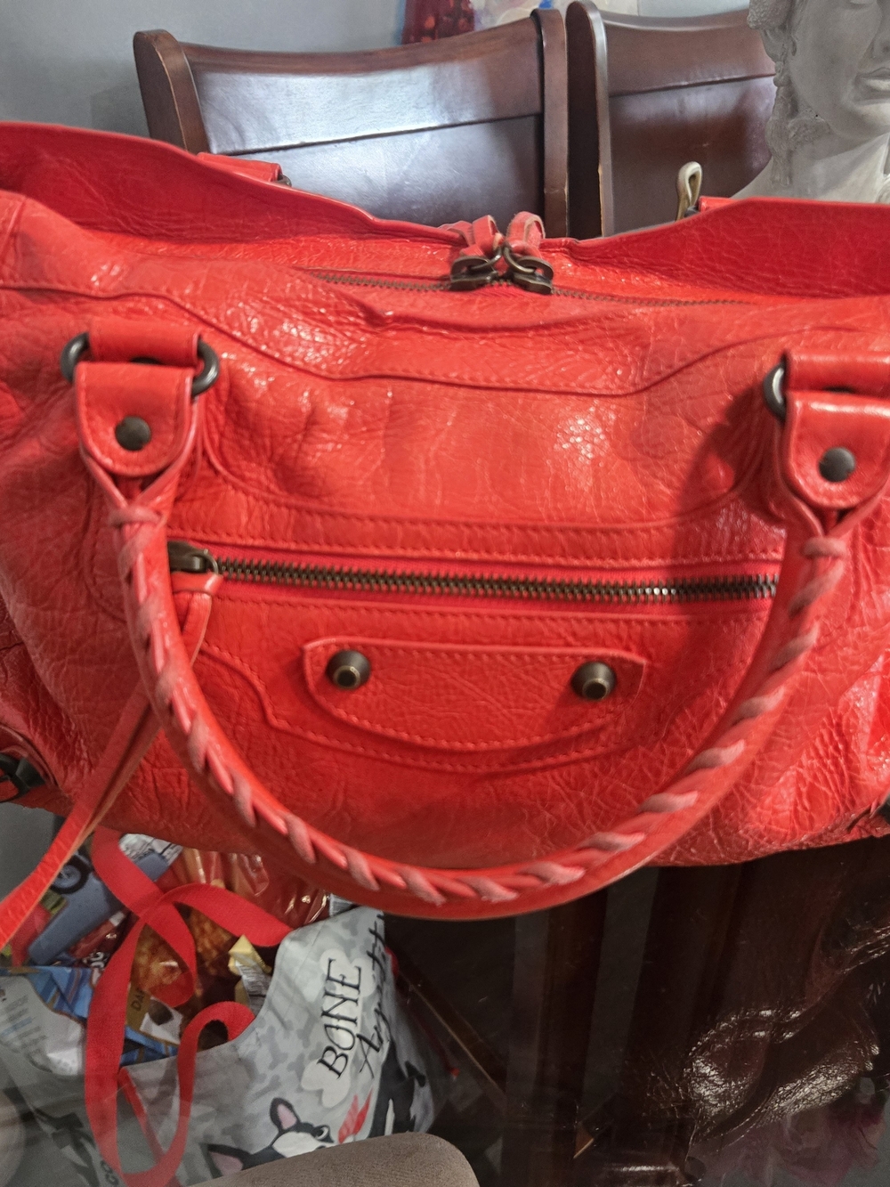 Balenciaga Leather Le City Small Rouge Coquelicot (Poppy Red) 2015 With CoA